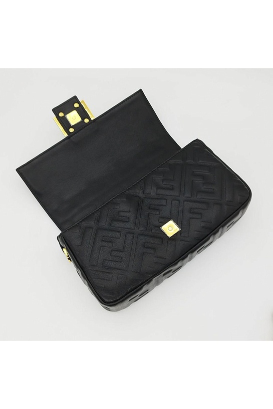 Кожаная сумка Fendi Medium Baguette FF motif 27x16 см (2 расцветки)