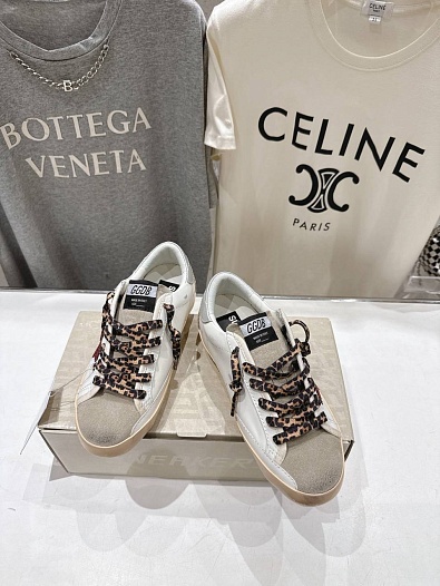 Женские кожаные кроссовки Golden Goose Super Star premium   