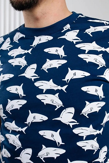 Синяя мужская футболка Paul&Shark   