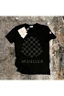 Чёрная оверсайз футболка Moncler Checked logo-print
