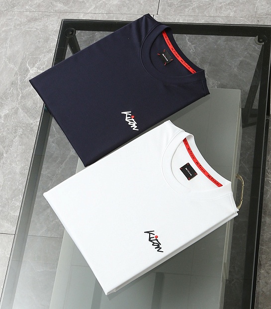 Мужская белая футболка Kiton premium