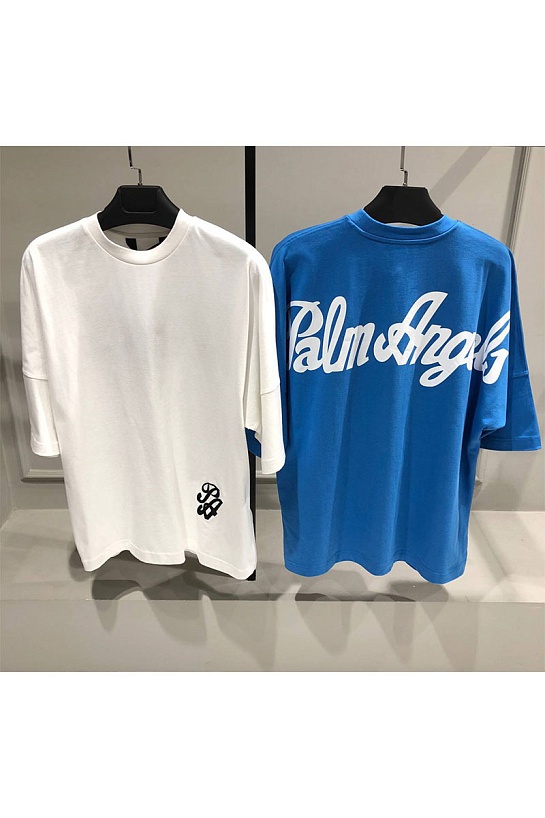 Синяя оверсайз футболка Palm Angels