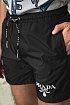 Чёрные шорты Prada logo-embroidered