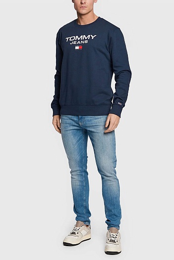 Синий свитшот Tommy Hilfiger logo-print   