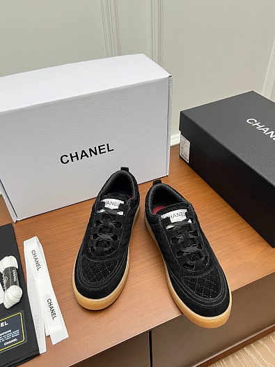 Женские замшевые кроссовки Chanel premium   