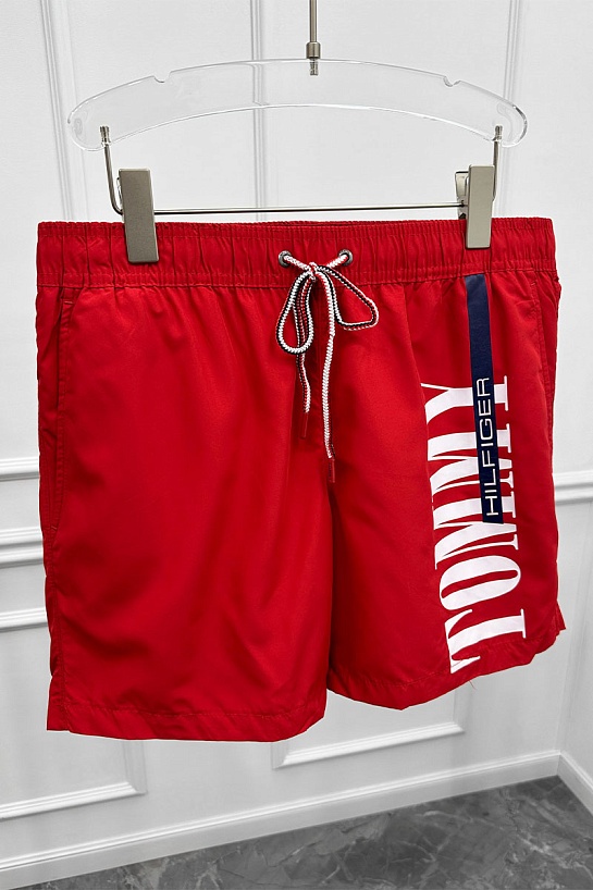 Мужские красные шорты Tommy Hilfiger logo-print