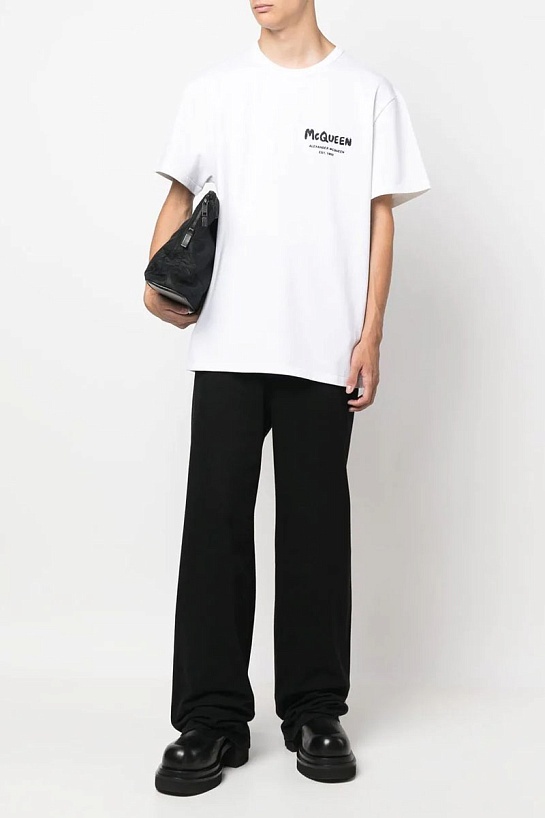 Мужская футболка Alexander McQueen белого цвета