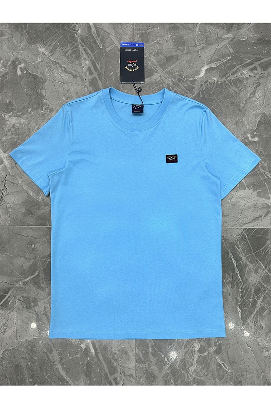 Футболка голубого цвета Paul & Shark logo-patch