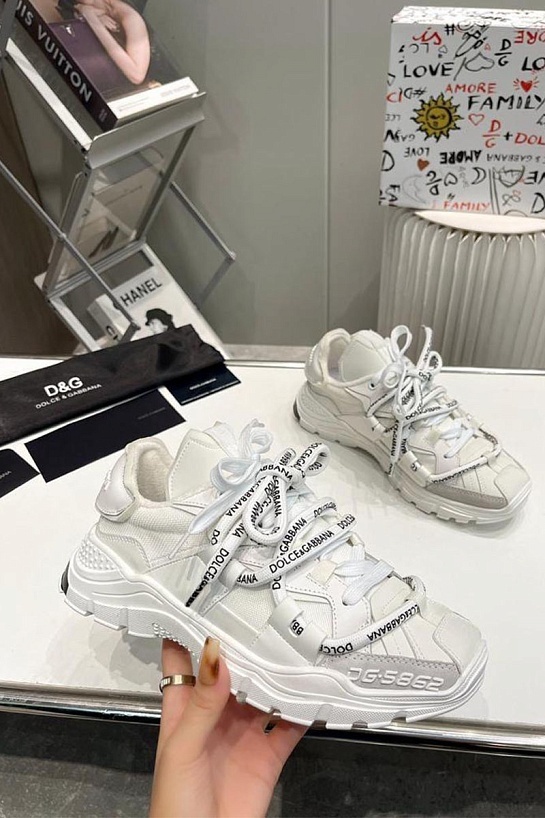 Комбинированные кроссовки Dolce & Gabbana Space - White