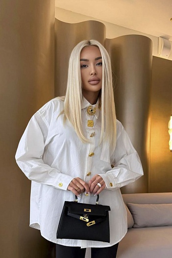 Женская хлопковая рубашка Schiaparelli Premium - White   