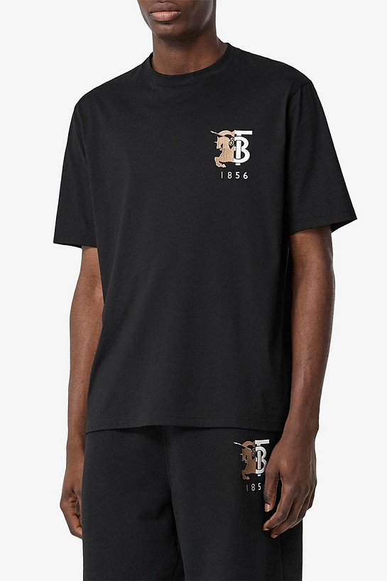 Мужская чёрная футболка Burberry est. 1856