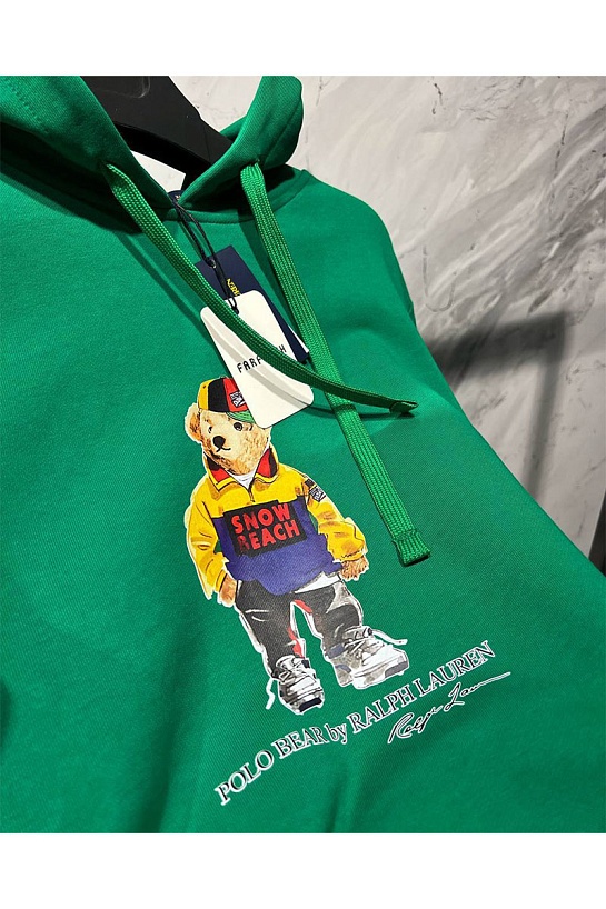 Мужское худи Polo Ralph Lauren bear-print Snow Beach - Green