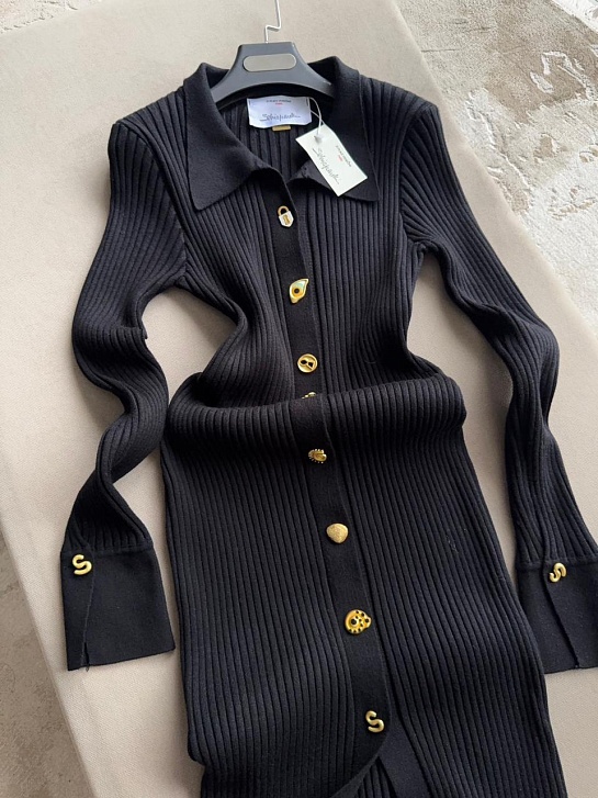 Женское трикотажное платье Schiaparelli чёрного цвета