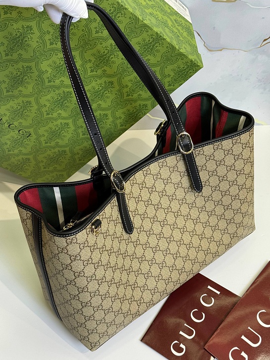 Кожаная сумка Gucci GG Emblem premium 38x25x15 см