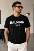 Футболка чёрного цвета Balmain Paris logo-print