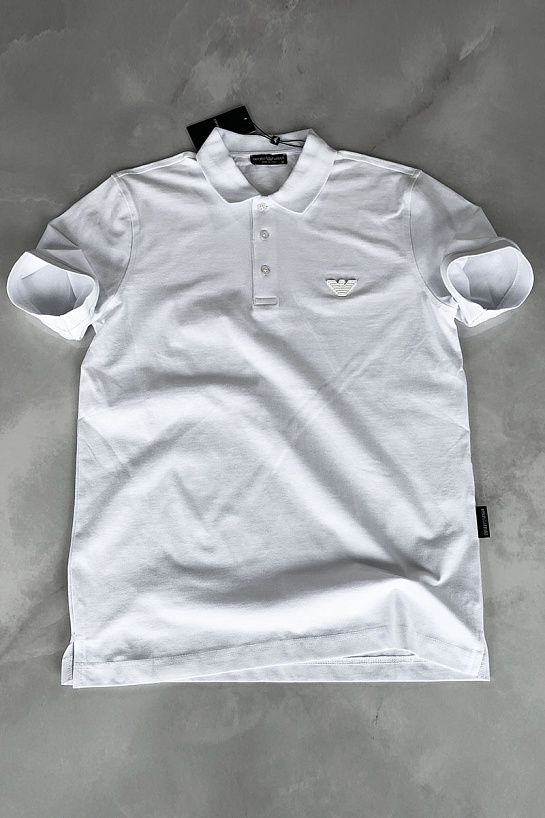 Белое мужское поло Emporio Armani 7