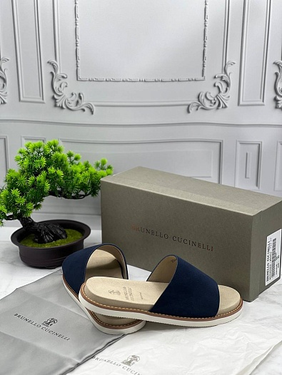 Мужские шлёпанцы Brunello Cucinelli - Navy   