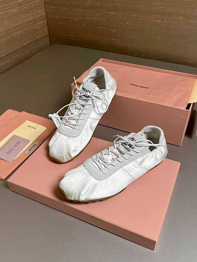 Женские кроссовки MIU MIU Plume Satin premium   