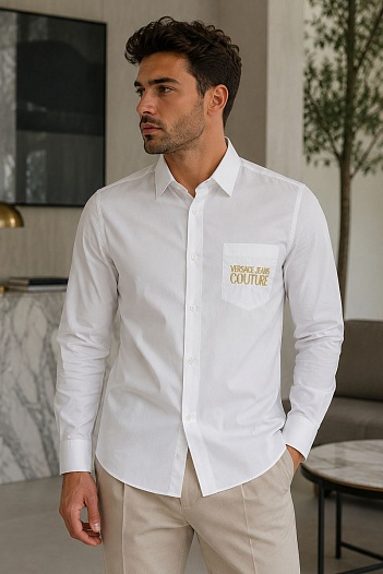 Классическая рубашка Versace Jeans Couture embroidered logo - White   