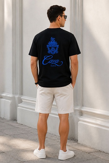Чёрная футболка Casablanca Embleme de Caza logo-print   
