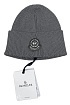 Брендовая шапка Moncler серого цвета