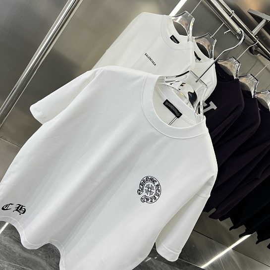 Белая оверсайз футболка Chrome Hearts Premium