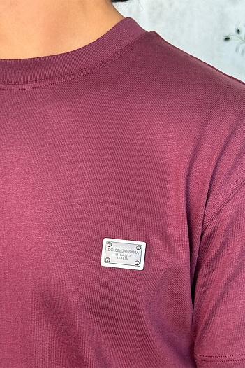 Костюм бордового цвета Dolce & Gabbana logo-plaque   