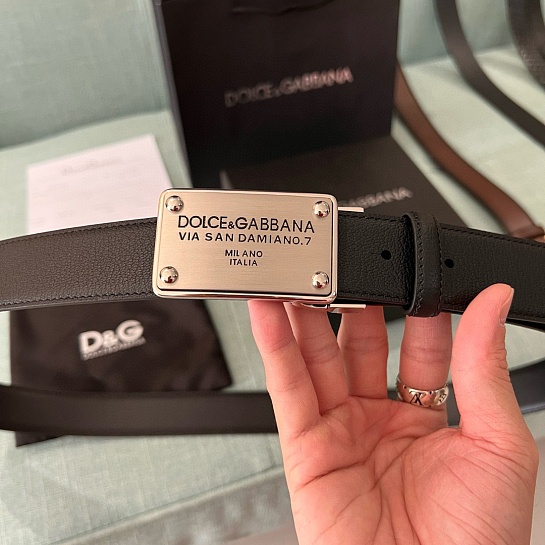 Кожаный ремень Dolce & Gabbana Premium (длина 110 см, ширина 3.5 см)