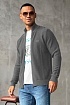 Серая кофта на молнии Hugo Boss logo-embroidered