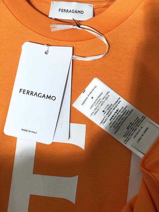 Мужская белая футболка Ferragamo logo-print