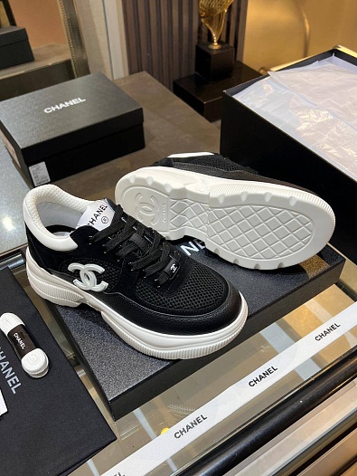 Чёрные женские кроссовки Chanel premium   