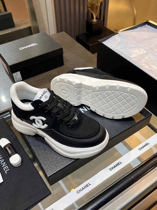 Чёрные женские кроссовки Chanel premium