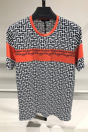 Мужская футболка Balmain monogram-print   