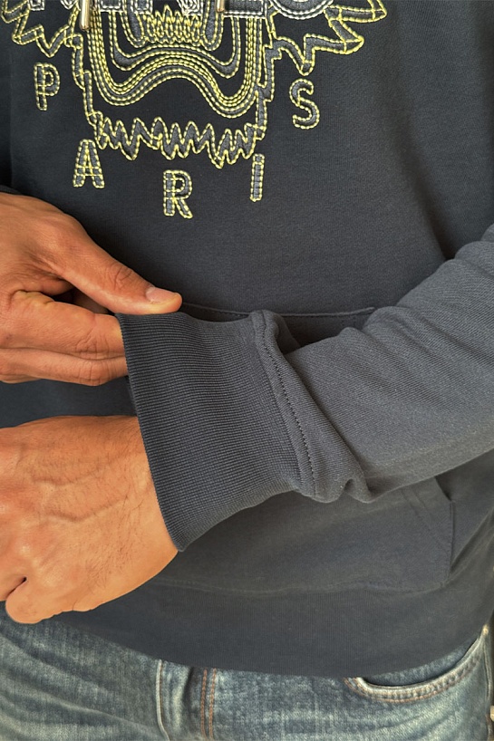 Тёмно-синее худи Kenzo Tiger Head embroidered