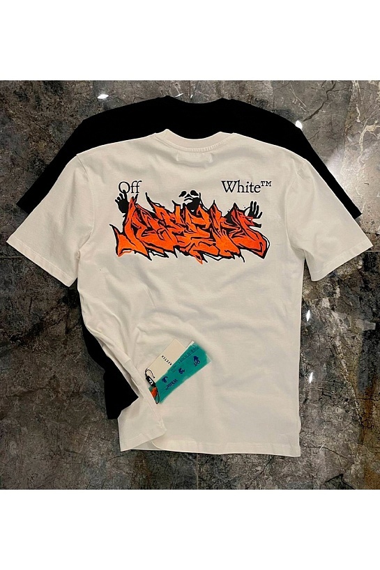 Белая оверсайз футболка Off-White logo-print