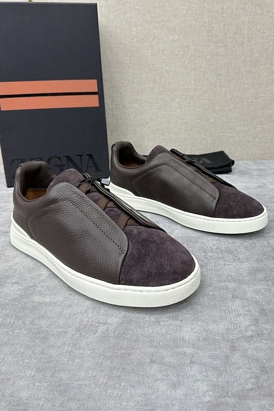 Мужские кроссовки Ermenegildo Zegna Triple Stitch - Brown