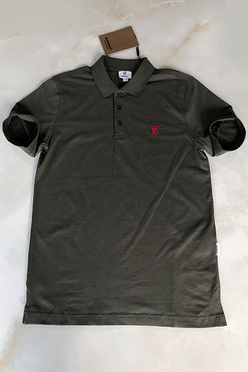 Мужское поло Burberry TB logo-embroidered - Dark Green   