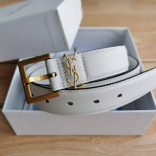 Кожаный ремень Yves Saint Laurent (ширина 3 см)   