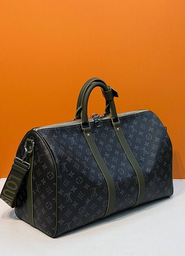 Кожаная дорожная сумка Louis Vuitton Keepall Bandouliere premium 50x28x22 см   