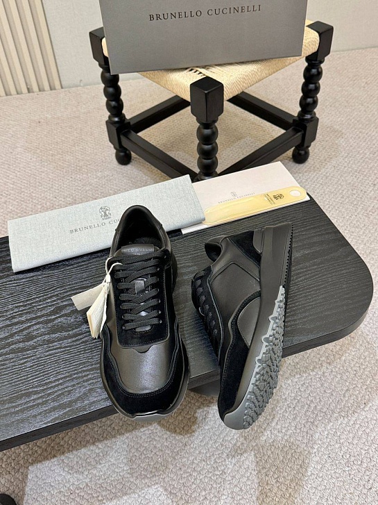 Мужские кожаные кроссовки Brunello Cucinelli