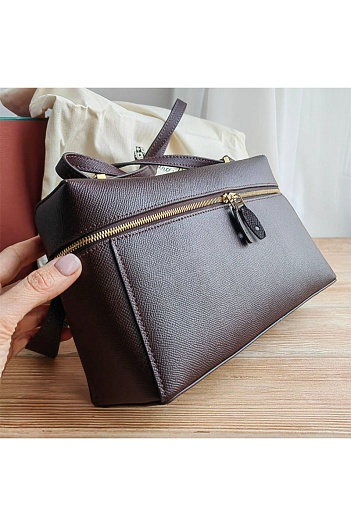 Кожаная сумка Loro Piana 28x15.5 см - Brown   