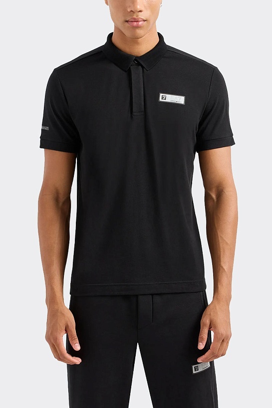 Мужское чёрное поло Emporio Armani 7 Natural Ventus