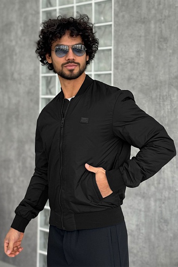 Мужской бомбер Dolce & Gabbana logo-plaque - Black   