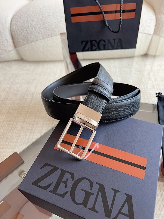 Двусторонний кожаный ремень Zegna premium