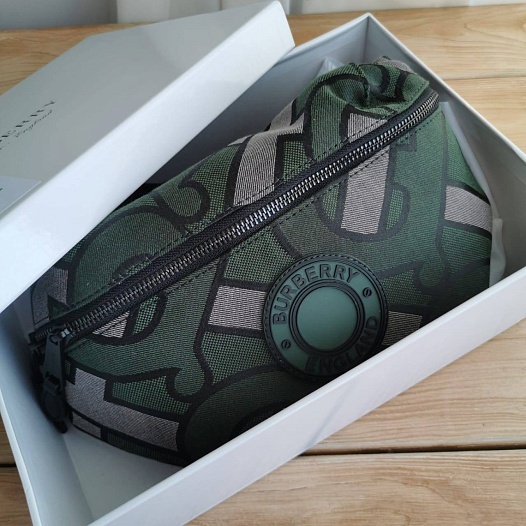 Текстильная сумка на пояс Burberry Jacquard Sonny Bum Monogram 28x14 см   