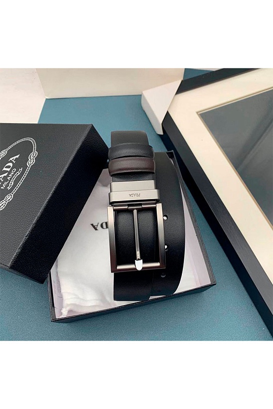 Кожаный ремень Prada ширина 3.5 см, длина 120 см)