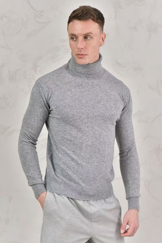 Мужская водолазка Loro Piana Premium - Light Gray