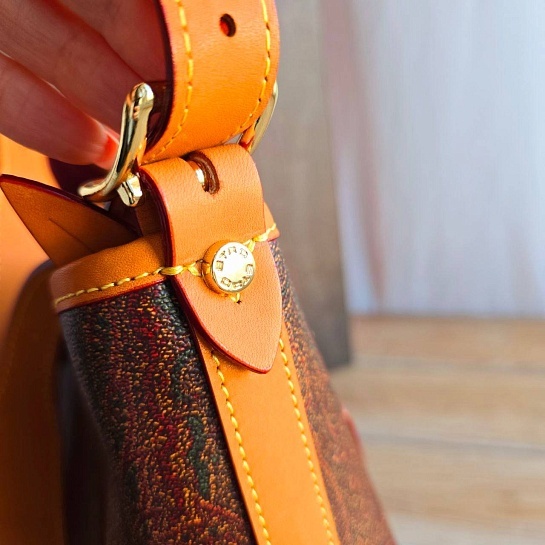 Кожаная сумка Etro с узором пейсли 31x25 см