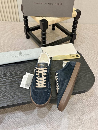 Замшевые кроссовки Brunello Cucinelli low-top - Navy   