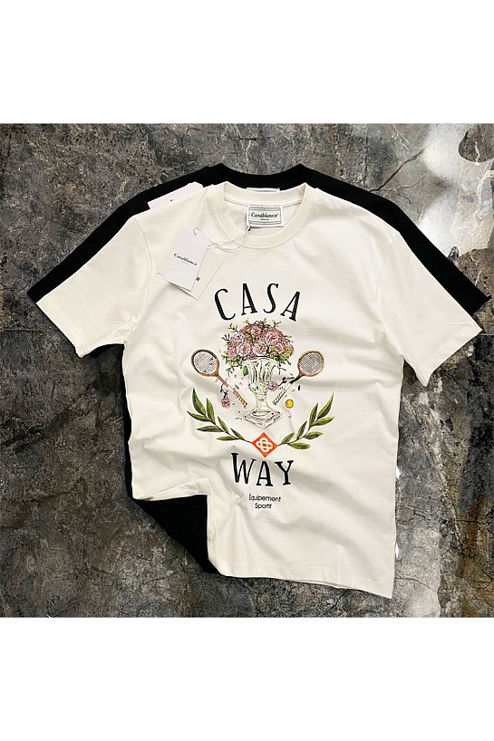 Белая футболка Casablanca Casa Way-print